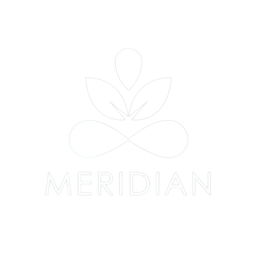 Meridian health and wellness white logo (1)